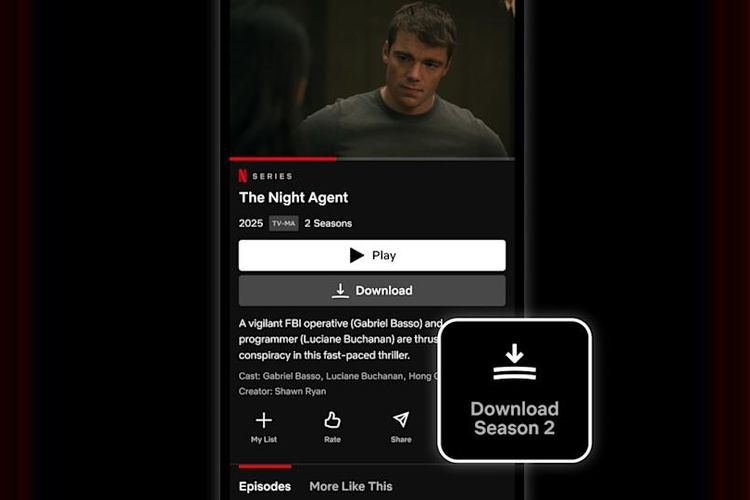 Fitur download di Netflix pertama kali dirilis pada 2016. Dengan fitur ini, pengguna bisa download dan menyimpan film dan serial untuk ditonton di HP atau table tanpa koneksi internet.