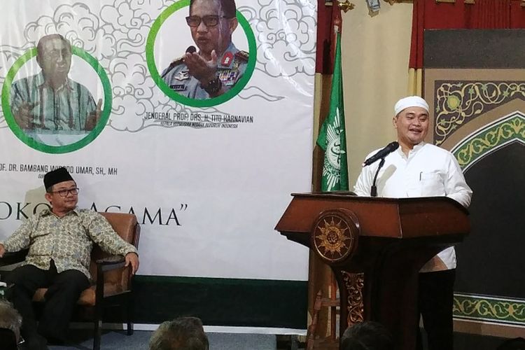 Direktur Tindak Pidana Siber Bareskrim Brigjen (Pol) Fadil Imran di pengajian PP Muhammadiyah, Jakarta, Jumat (9/3/2018).
