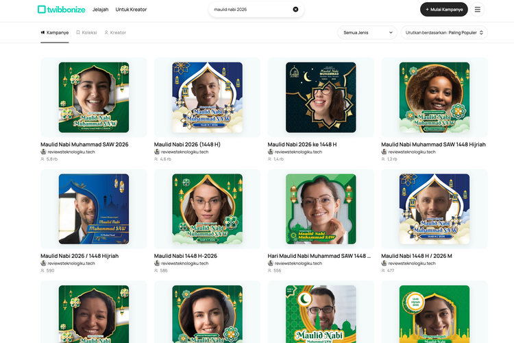 50 Link Twibbon Maulid Nabi 2026, Gratis dan Bisa Langsung Dipakai