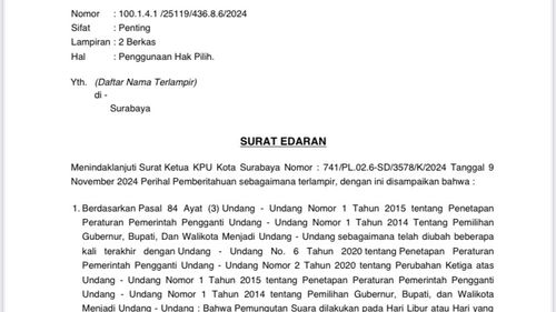 Pemkot Surabaya Terbitkan SE Imbau Pemilik Usaha Pastikan Pekerja Gunakan Hak Pilih