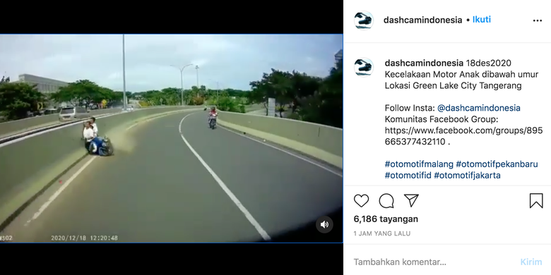 Kecelakaan motor melibatkan anak di bawah umur yang terjadi dikawasan Green Lake Tangerang