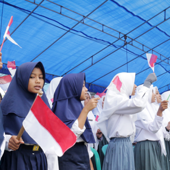 Ilustrasi anak sekolah di Indonesia