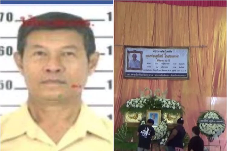 Thanapat (kiri). Pensiunan marinir Thailand yang dilaporkan membunuh teman sekelas karena pernah membully-nya saat sekolah 53 tahun silam.