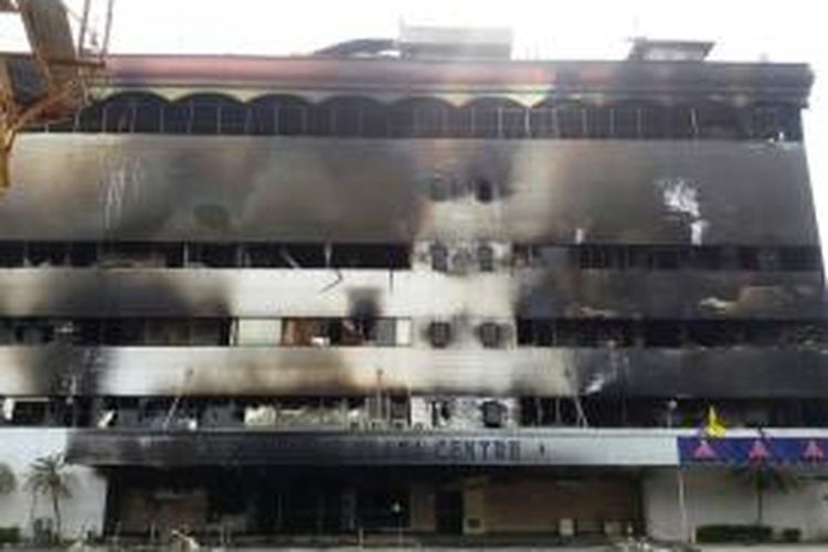 Gedung Medan Plaza pasca kebakaran, Mapolresta Medan masih menyelidiki penyebabnya