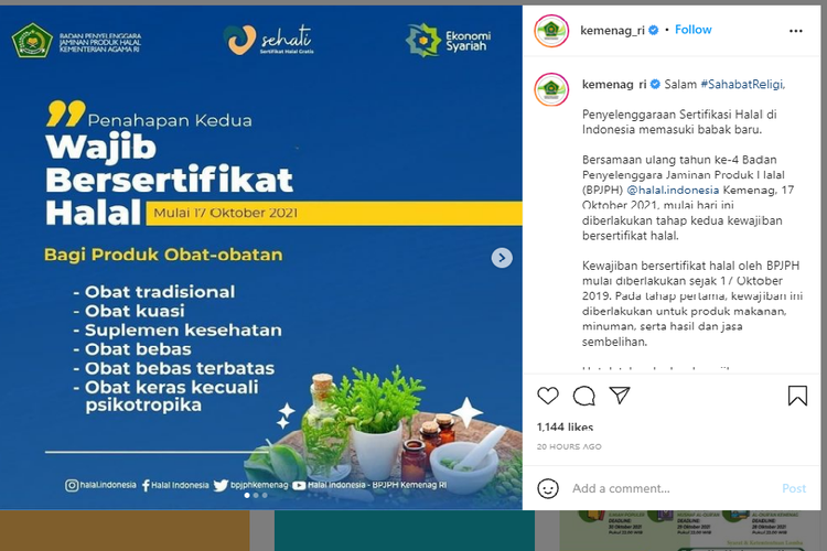 Rincian biaya sertifikasi halal dari Badan Penyelenggara Jaminan Produk Halal 