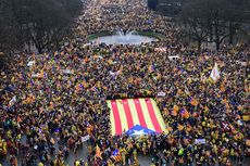 Pendukung Kemerdekaan Catalonia Berbaris di Belgia Tuntut Pembebasan Puigdemont