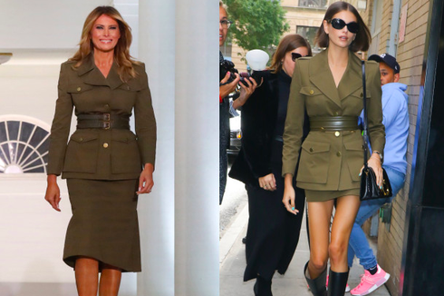 Melania Trump Tampil Memukau dengan Jaket Militer Saat Pidato