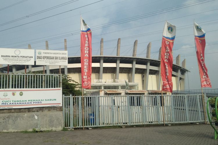 Stadion Gelora Joko Samudero (Gejos) yang dijadikan pondok rehabilitas dan observasi pasien Covid-19 di Gresik, ditutup untuk sementara waktu.
