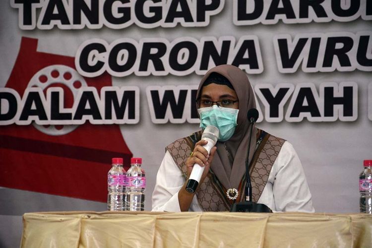 Juru bicara Gugus Percepatan Penanganan Covid-19 Provinsi Maluku Utara, dr. Rosita Alkatiri dalam keterangan persnya di Kota Ternate, Rabu (8/4/2020)