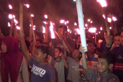 Pawai Obor Meriahkan Malam Idul Adha di Brebes