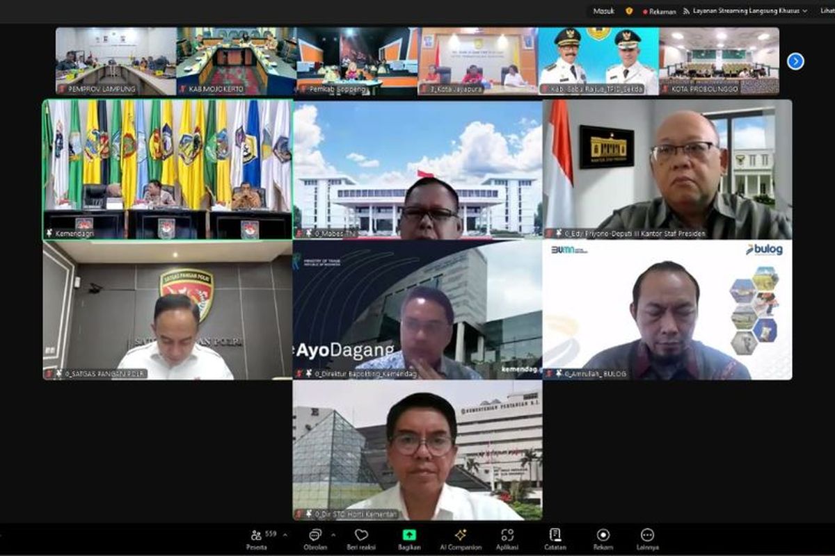 Rapat Koordinasi Pengendalian Inflasi Daerah dilakukan secara virtual, Rabu (02/10/2024). 