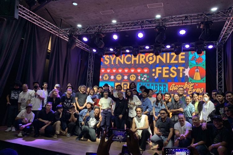 Konferensi pers Synchronize Festival 2022 di M Bloc Live House kawasan Jakarta Selatan, Rabu (10/8/2022). 
