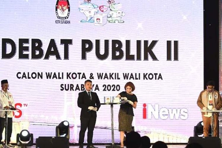 Suasana Debat Publik II Pilwali Surabaya 2020, Rabu malam (18/11/2020). 