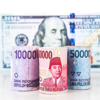 Ilustrasi nilai tukar kurs rupiah dan dollar AS