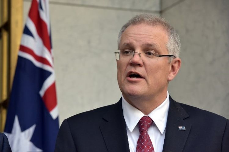 Scott Morrison terpilih sebagai perdana menteri baru Australia pada Jumat (24/8/2018). (AFP/Mark Graham)