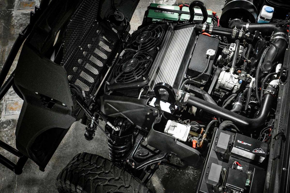 Mesin Hummer H1 ini sanggup hasilkan tenaga 500 dk dan torsi badak sebesar 1.356 Nm.