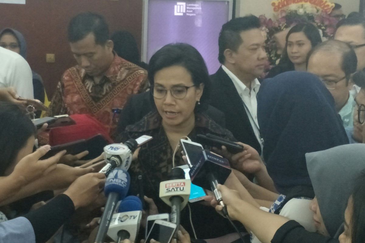 Menteri Keuangan Sri Mulyani di Kantor Kementerian Keuangan, Jakarta. Senin (17/12/2018)