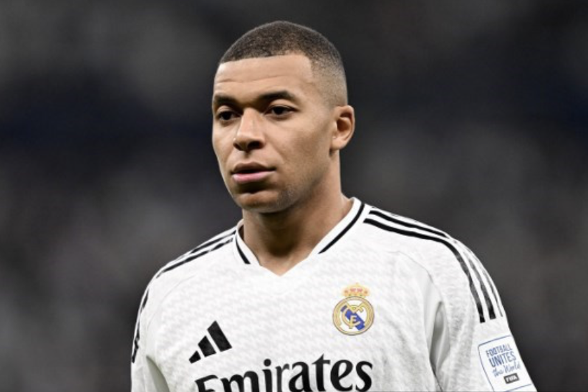 Pemain Real Madrid bernomor punggung 9, Kylian Mbappe. Gambar diambil pada Rabu (18/12/2024) waktu setempat, di tengah laga antara Real Madrid melawan klub Pachuca asal Meksiko, di Stadion Lusail, Doha, Qatar.