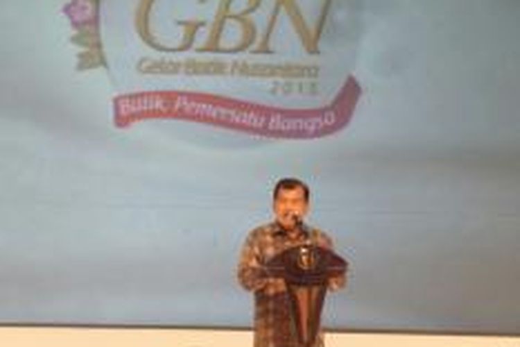 Wakil Presiden Jusuf Kalla membuka Gelar Batik Nusantara di Jakarta Convention Center, Rabu (24/6/2015)