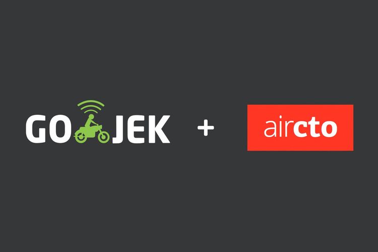 Ilustrasi logo GoJek dan AirCTO