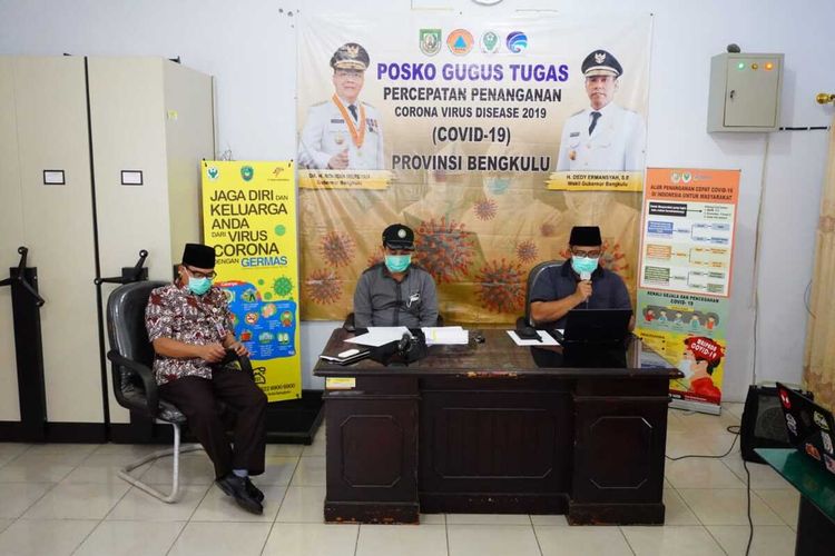 Konfrensi pers online tim gugus tugas penanganan covid-19 Provinsi Bengkulu