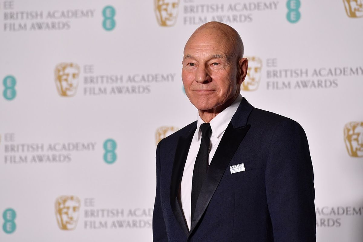 Aktor asal Inggris Patrick Stewart menghadiri BAFTA British Academy Film Awards di Royal Albert Hall, London, Inggris, pada 18 Februari 2018. Patrick akan kembali berperan sebagai Ca[ptain Jean-Luc Picard dalam film seri terbaru Star Trek: The Next Generation.