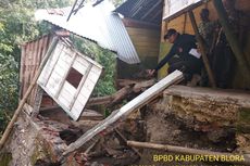 2 Rumah Warga Rusak Tergerus Longsor di Bantaran Sungai Lusi Blora