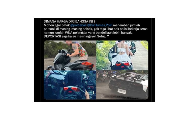 Unggahan viral WNA di Bali naiki kendaraan bernopol nama berbahasa Rusia