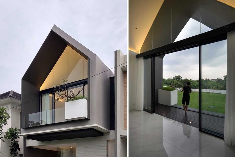 Fasad dinding kaca yang membuat ruangan terang benderang, karya Simple Projects Architecture 