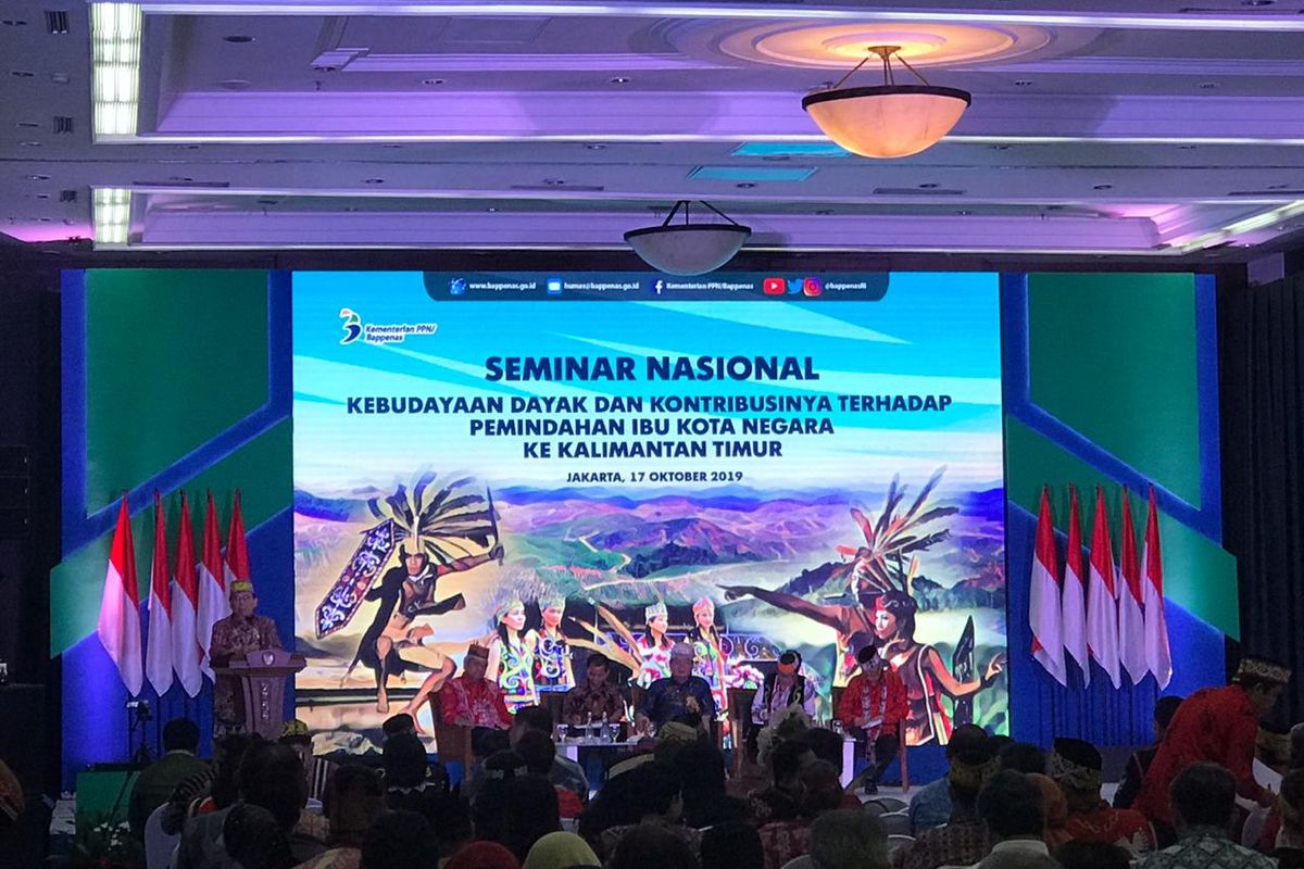 Seminar Nasional Kebudayaan Dayak dan Kontribusinya Terhadap Pemindahan Ibu Kita Negara ke Kalimantan Timur di Jakarta, Kamis (17/10/2019).