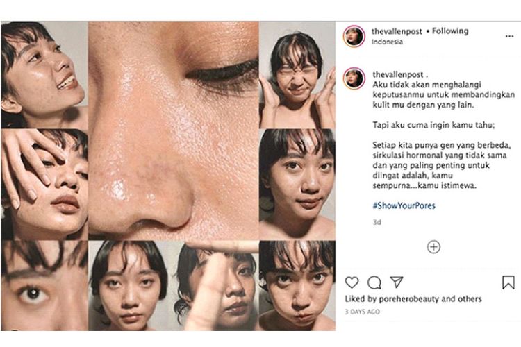 Kampanye #ShowYourPores mengajak perempuan Indonesia untuk menyuarakan bahwa masalah kulit itu normal. (Dok. Pore Hore)