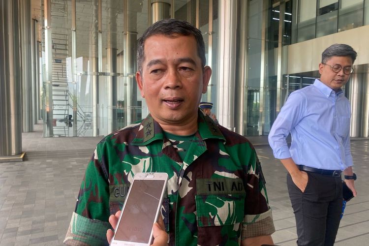 Kepala Pusat Penerangan (Kapuspen) TNI Mayjen Nugraha Gumilar ditemui di Menara Kompas Gramedia, Tanah Abang, Jakarta Pusat, Senin (27/5/2024).