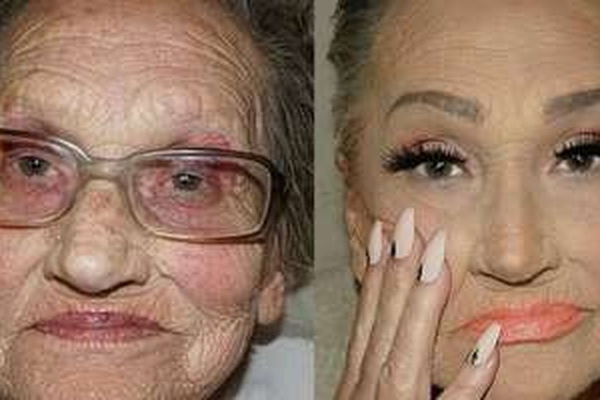 Riasan wajah Nenek Livia karya sentuhan tangan sang cucu