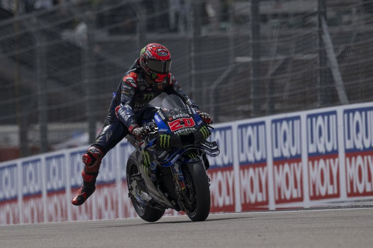 Fabio Quartararo saat berlaga pada MotoGP Jerman 2025