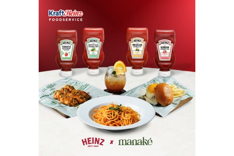 Menu spesial kolaborasi Manake dengan Heinz, yaitu Bulgogi Burger, Mint Arrabiata Pasta, dan Jalapeno Sambal Wings. 