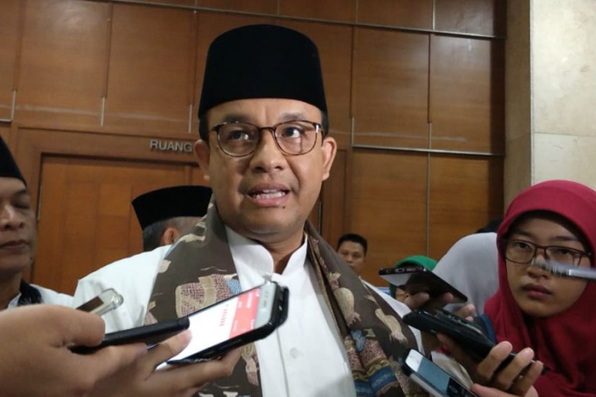 Gubernur DKI Jakarta Anies Baswedan di Balai Kota DKI Jakarta, Jalan Medan Merdeka Selatan, Jumat (11/1/2019).