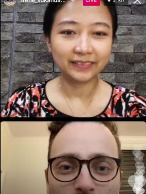 WGM Irene Sukandar saat berbincang dengan pecatur Amerika Serikat, Levy Rozman, alias GothamChess melalui Instagram Live. 