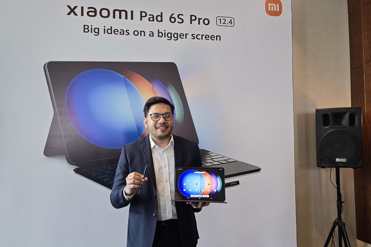 Rendy Tonggo, Marketing Manager Xiaomi Indonesia, dalam acara peluncuran Xiaomi Pad 6S Pro yang diselenggarakan secara langsung di SCBD, Jakarta Selatan, Kamis (2/5/2024).
