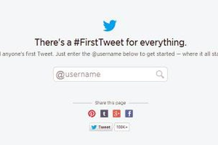Tool First Tweet yang dibuat Twitter untuk mencari tahu kicauan pertama penggunanya.