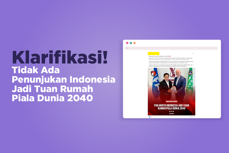 Klarifikasi! Tidak Ada Penunjukan Indonesia Jadi Tuan Rumah Piala DUnia 2040