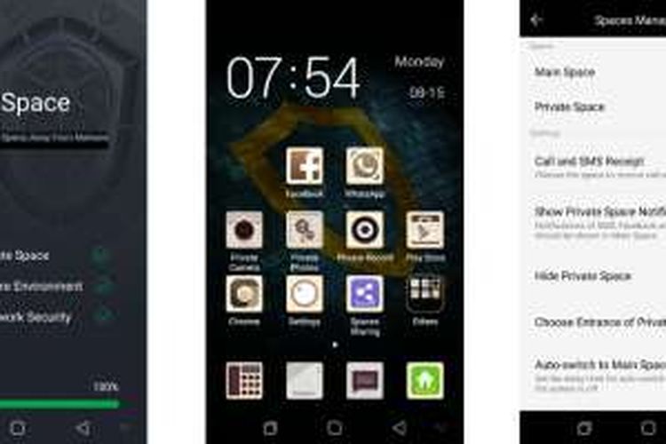 Fitur ruang pribadi dapat dipakai untuk menyimpan data dan aplikasi di tempat berbeda, namun dalam satu ponsel.