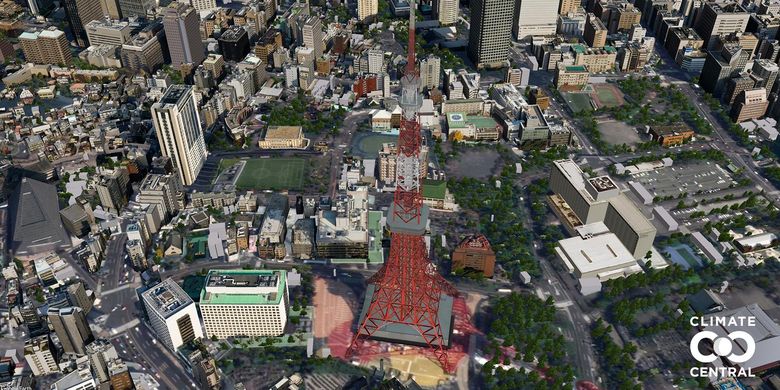 Visualisasi Tokyo Tower, Jepang saat ini