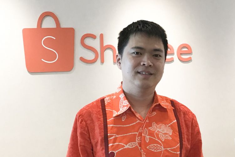 CEO Shopee Chris Feng di Kantor Shopee Jakarta Pusat, Selasa (11/12/2018)