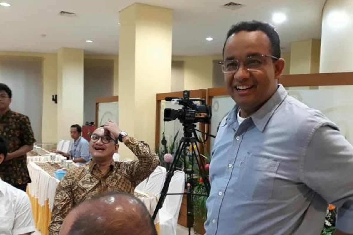 Calon gubernur DKI Anies Baswedan di acara silaturahmi dengan pendukung di DPP PKS di Jalan TB Simatupang, Jakarta Selatan, Selasa (24/1/2017)