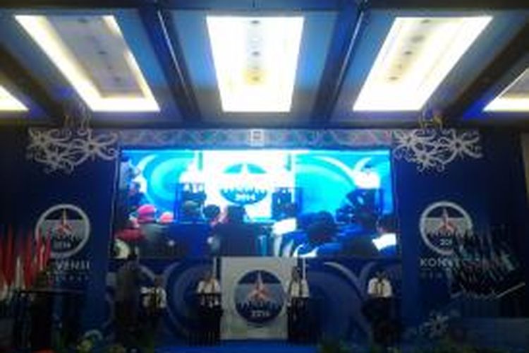 Suasana Debat Konvensi Capres Partai Demokrat di Hotel Novotel, Balikpapan, Kalimantan Timur, Sabtu (22/2/2014).