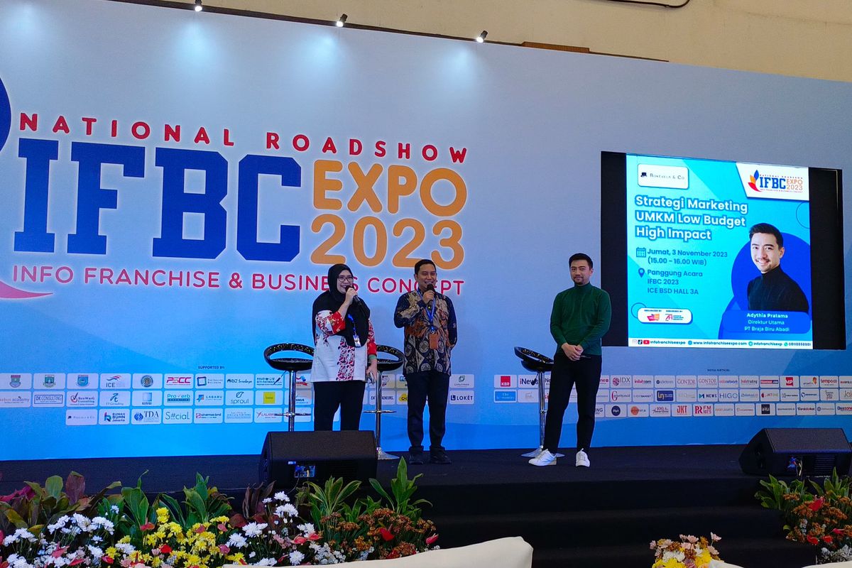 Baju Ijo, Adythia Pratama, Direktur Utama PT Braja Biru Abadi pada Pameran IFBC 2023 di ICE BSD pada Jum'at (3/11/2023)