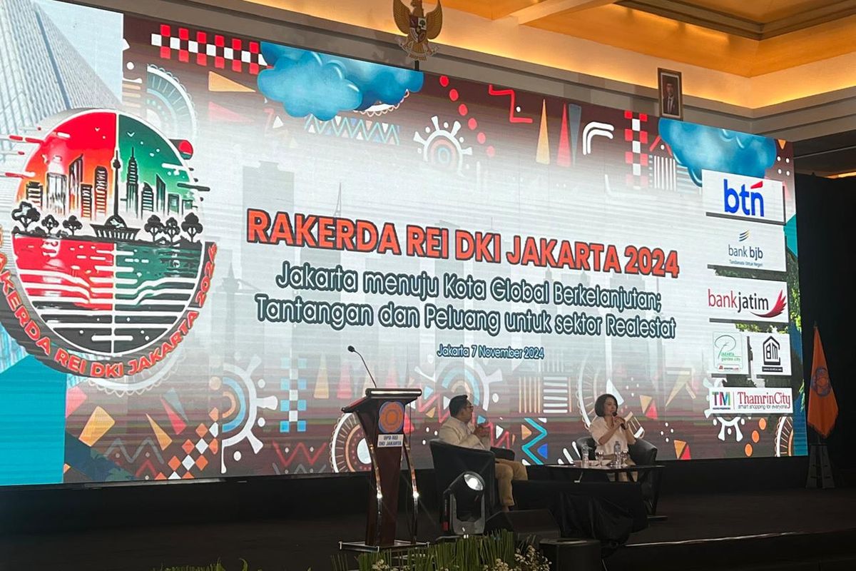 Ridwan Kamil dalam agenda Rakerda REI DKI Jakarta, Kamis (7/11/2024).
