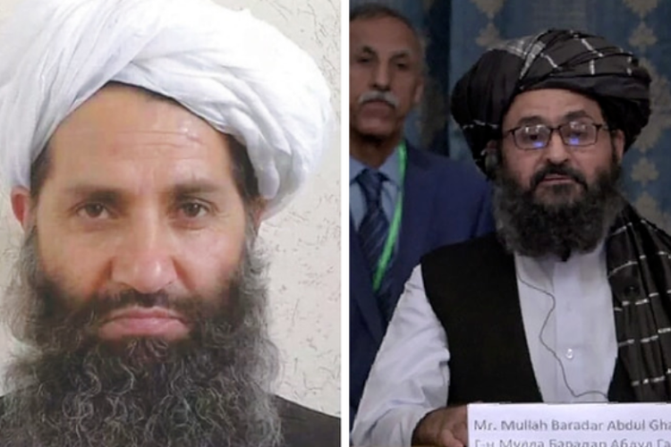 Warga Afghanistan mempertanyakan apakah Haibatullah Akhundzada, pemimpin tertinggi Taliban (kiri); Mullah Baradar, pendiri Taliban (kanan) masih hidup setelah tak terlihat di depan umum sejak pengambil alihan Afghanistan.