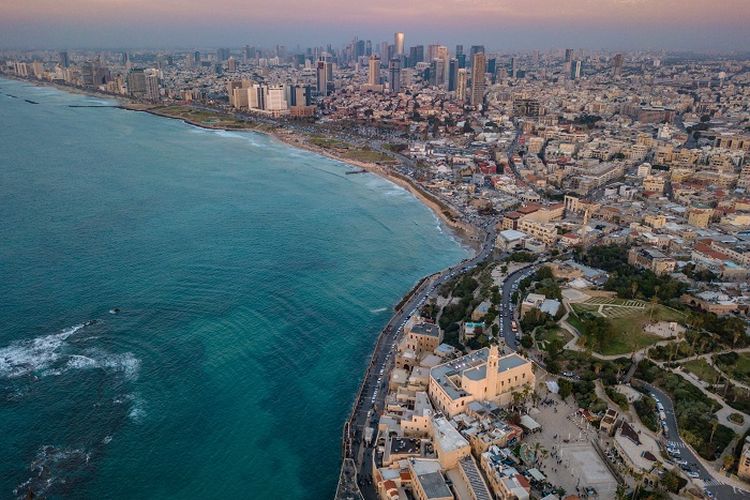 Ilustrasi pemandangan kota di Israel