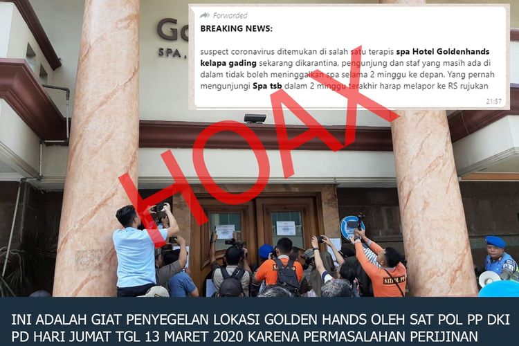 Hoaks Spa Hotel Goldenhands Kelapa Gading Dikarantina Karena Suspect Virus Corona